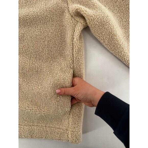 Joie Jacket Camel Snap Button Collarless Sherpa Boucle Size M Minimalist Outdoor - Picture 9 of 10